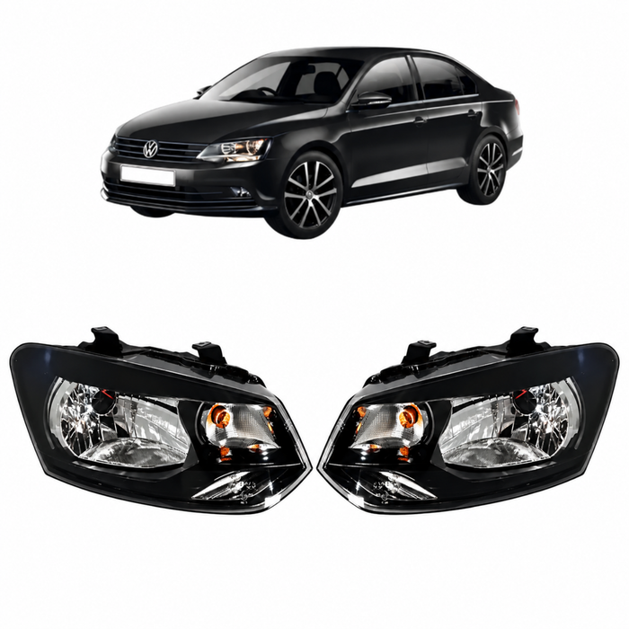 Par de Faros con Motor para Vento 2014 a 2015 Fondo Negro