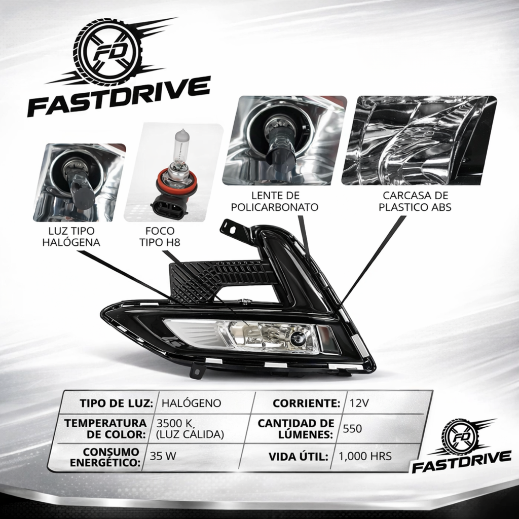 Kit de Faros Niebla Nissan Sentra 2021 A 2025 Con Focos Y Arnes