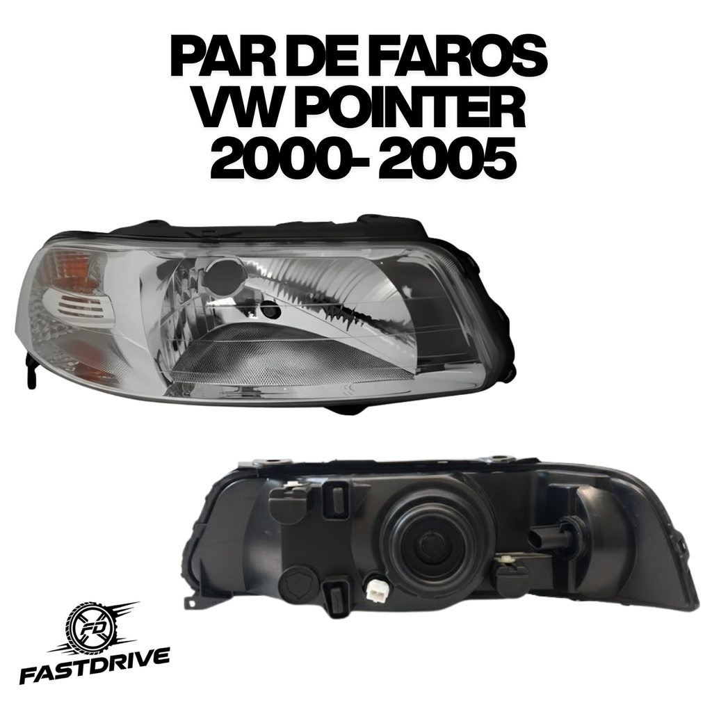 Par De Faros Vw Pointer 2000 A 2005 Fondo Cromado Fastdrive