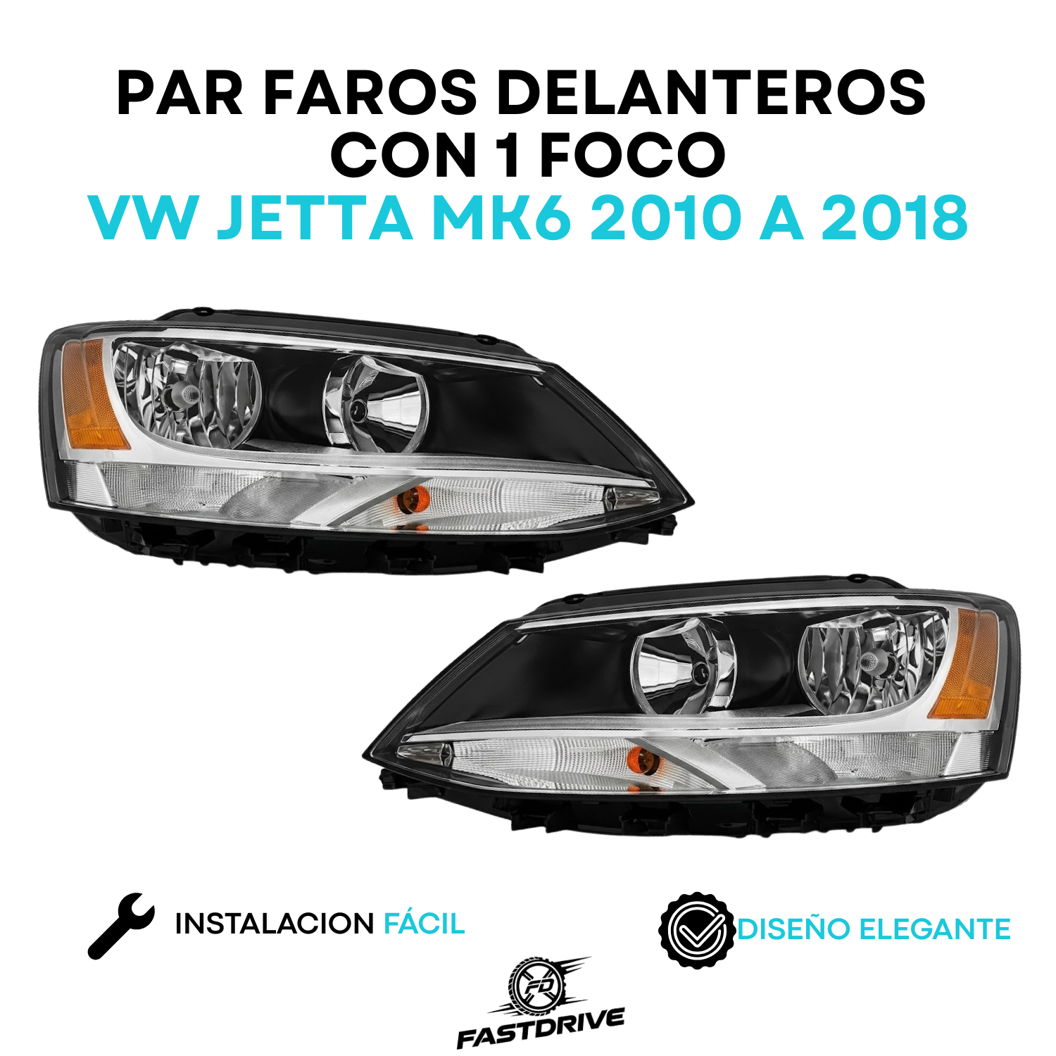 Par De Faros Jetta Bicentenario Mk6 A6 2010 A 2018 Fastdrive
