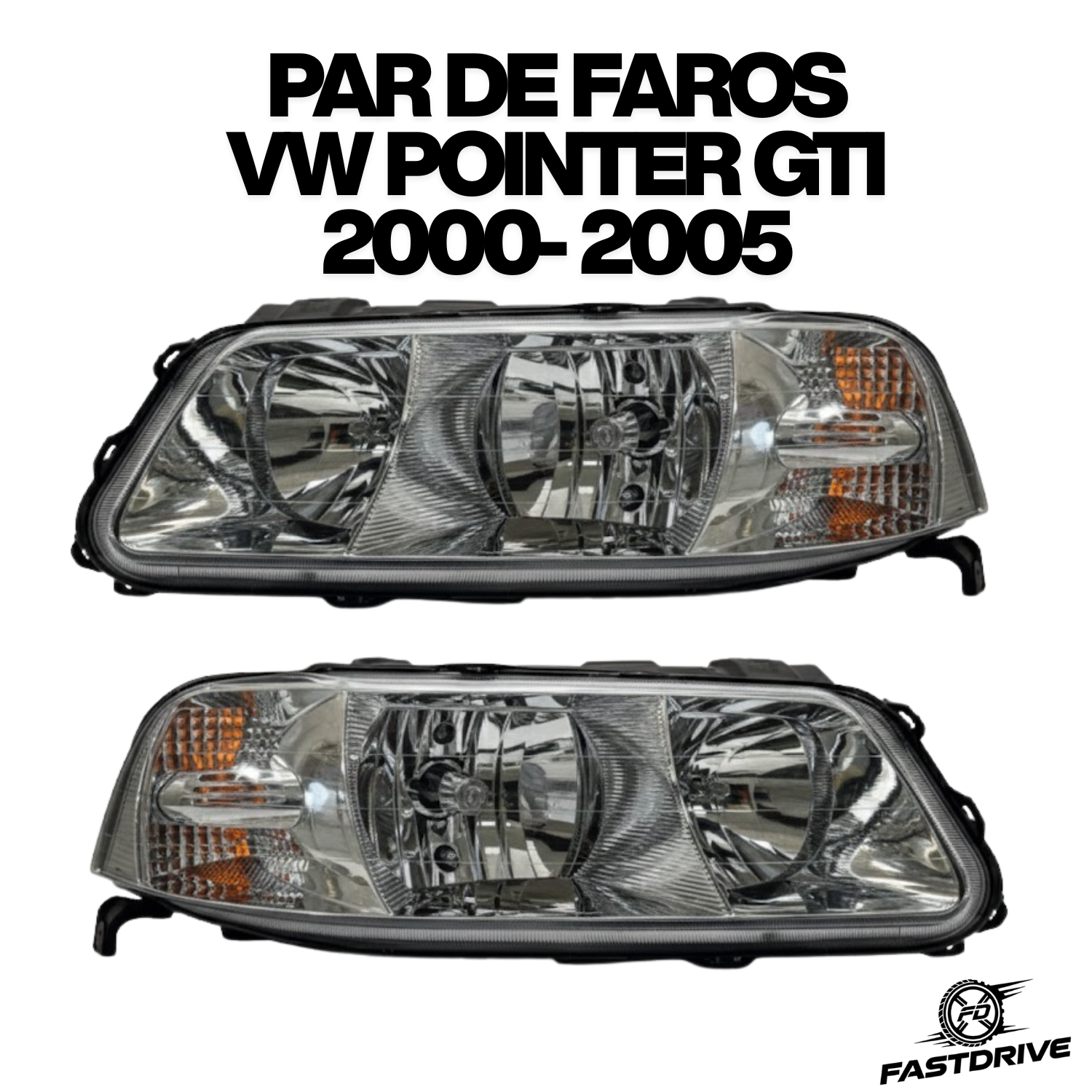 Par Faros Pointer Gti 2000 A 2005 Fondo Cromado Doble Foco