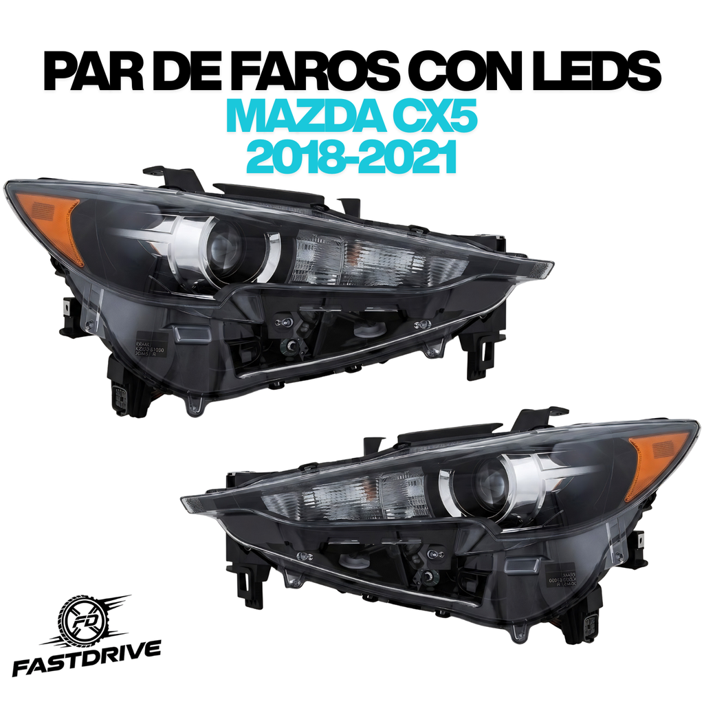 Par De Faros Led Mazda Cx5 Sport 2018 A 2021 Lupa Fondo negro