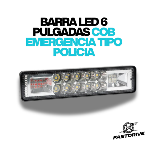 2 Faros Con 16 Leds Cada Barra, Cob de Emergencia color rojo y azul