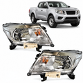 Par de Faros Delanteros para NP300 D23 2016 a 2020 Fondo Cromado