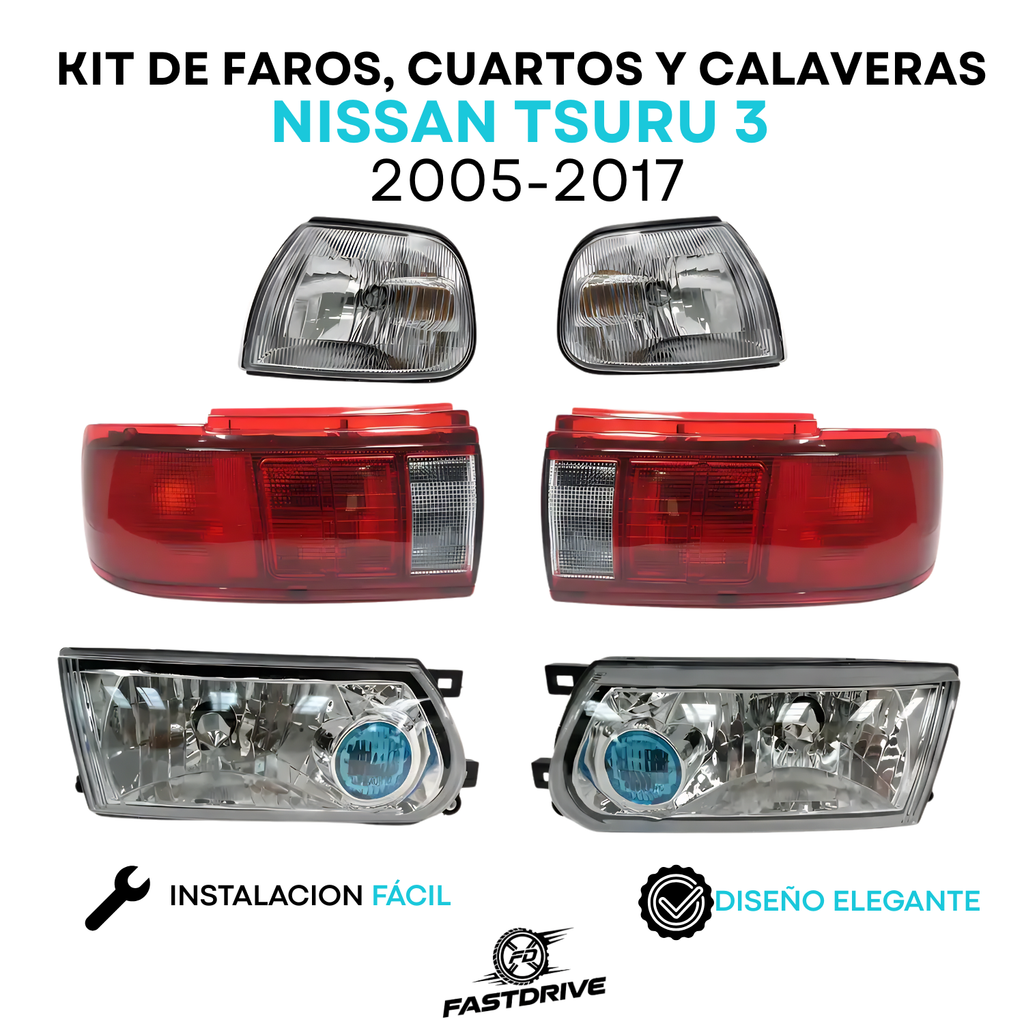 Kit de Faros, Cuartos y Calaveras para Tsuru III 2005 a 2017
