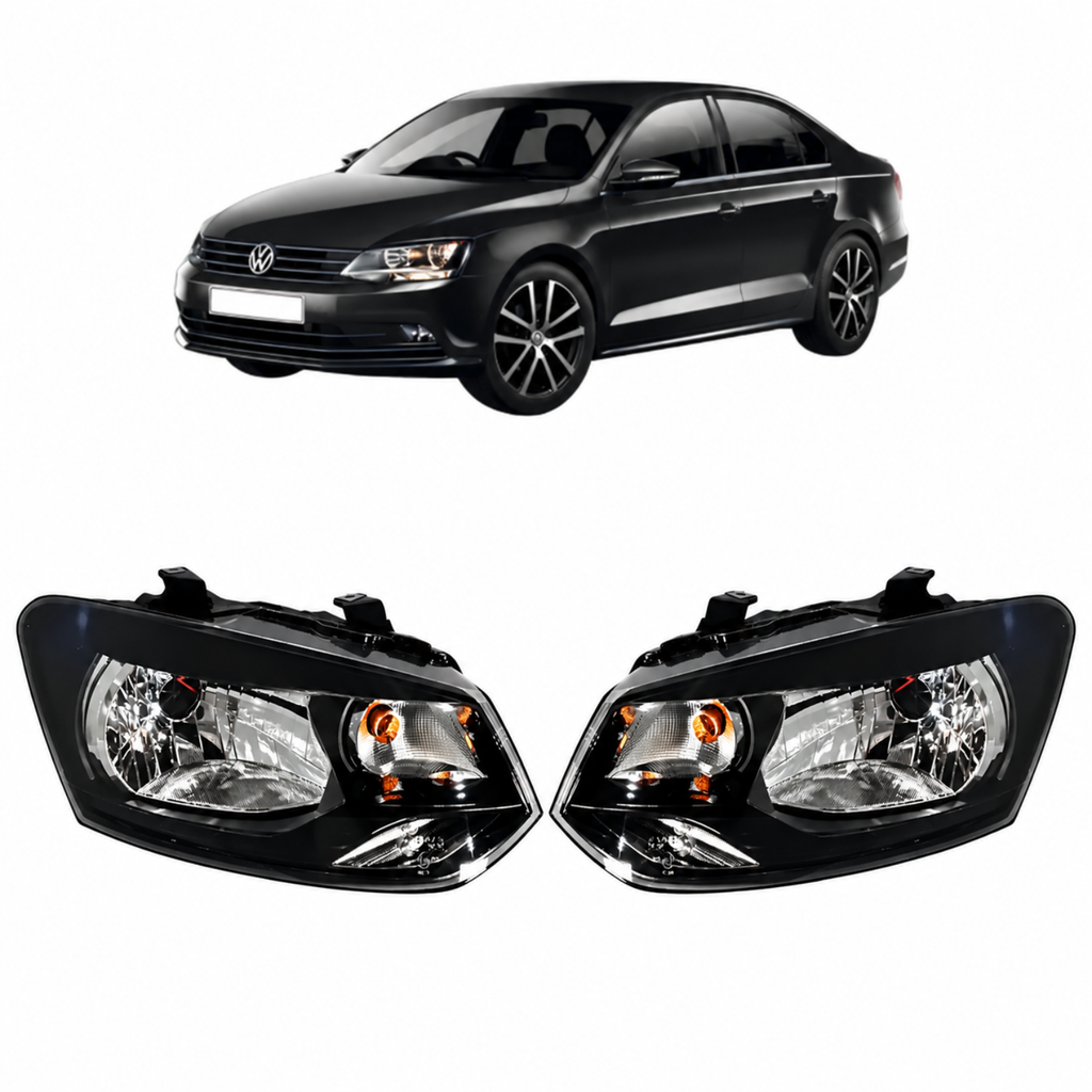 Par de Faros con Motor para Vento 2014 a 2015 Fondo Negro