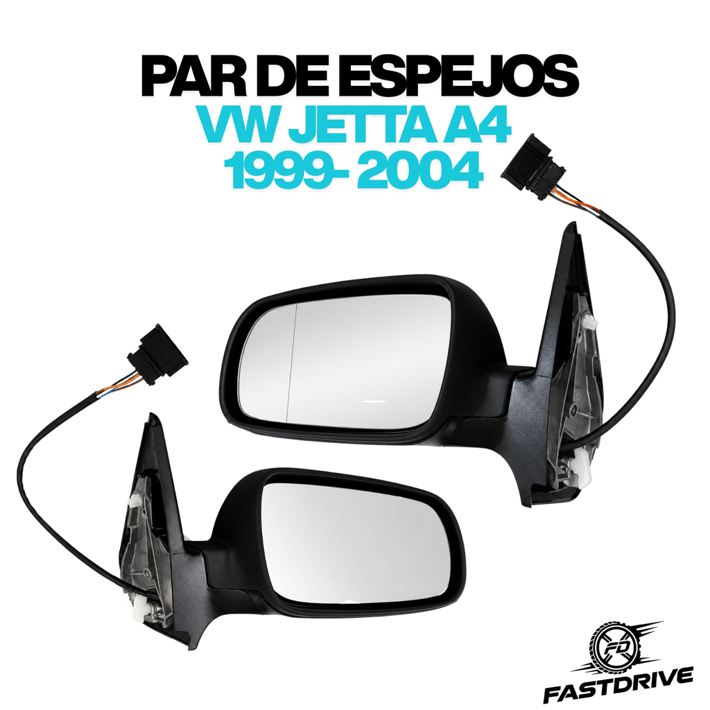 Par de Espejos Eléctricos Golf Jetta A4 1999 A 2007 Luna Blanca