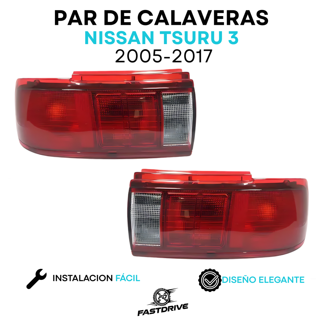 Par De Calaveras Para Tsuru 3 2005 A 2017 Con Arnes Con Filo Rojo