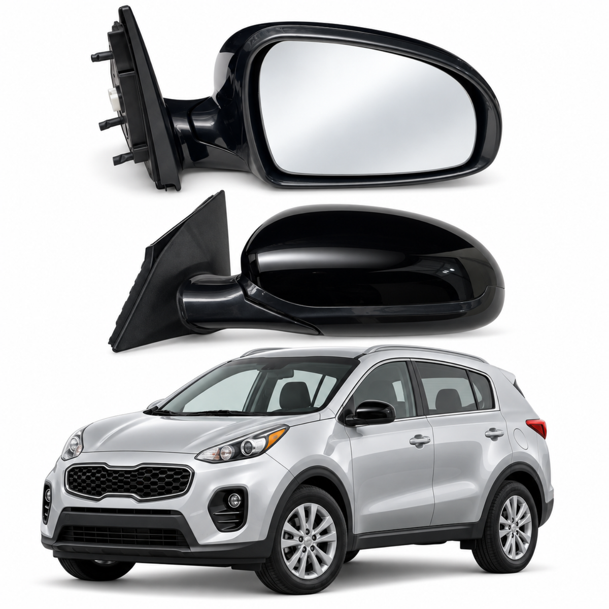 Par de Espejos Eléctricos para Kia Sportage 2016 a 2022 de 3 Pines