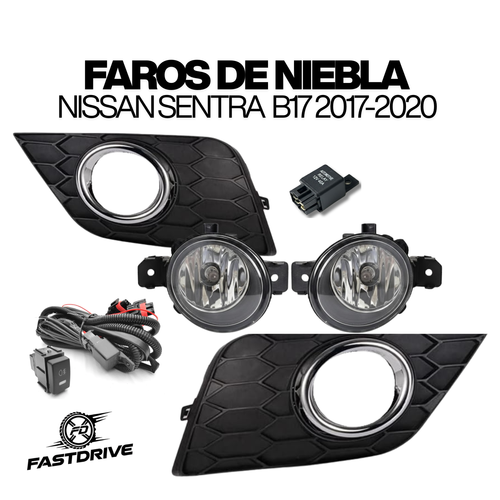 Kit de Faros Niebla Nissan Sentra 2017 A 2020 Con Focos Y Arnes