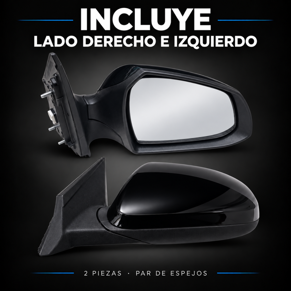Par de Espejos Eléctricos para Hyundai Grand i10 2015 a 2020 de 3 Pines