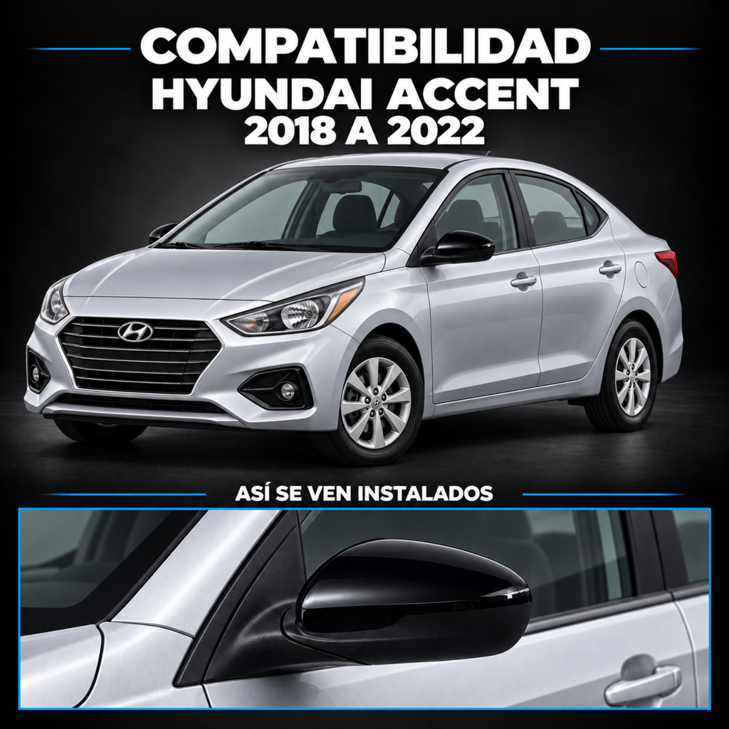 Par de Espejos Laterales Eléctricos para Hyundai Accent 2018 a 2022