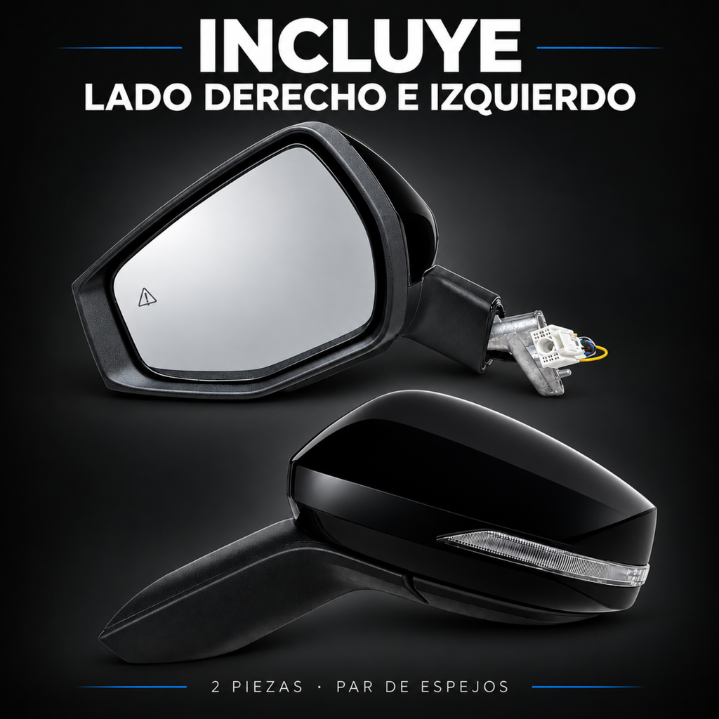 Par de Espejos Eléctricos con Sensor para Kia Sportage 2023 a 2025 de 8 Pines