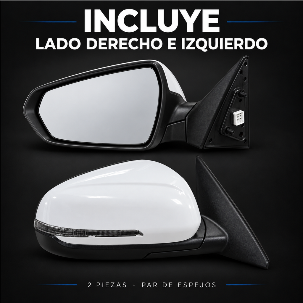 Par de Espejos Eléctricos Plegables para Hyundai Creta 2021 a 2025, 7 Pines