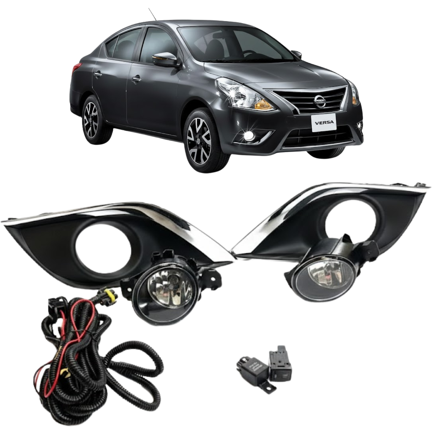 Kit de Faros Niebla Versa 2015 A 2019 V-drive 2020 A 2025