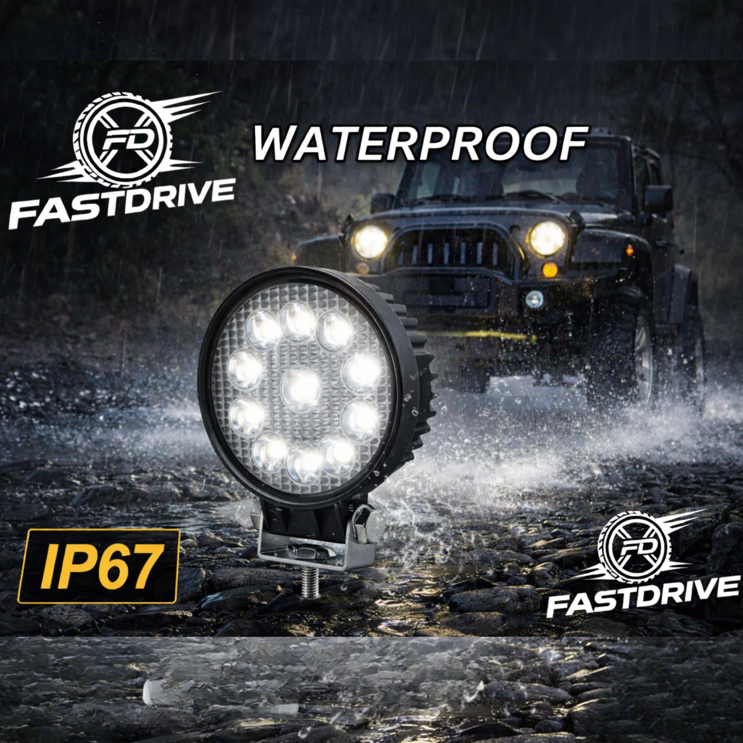 Par Faros Led Redondo 100% Aluminio Disipador Grueso
