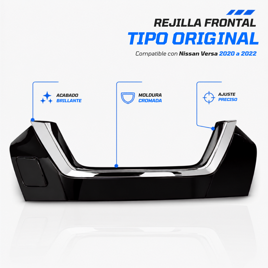 Moldura Frontal de Parrilla con Tapa para Nissan Versa 2020–2022