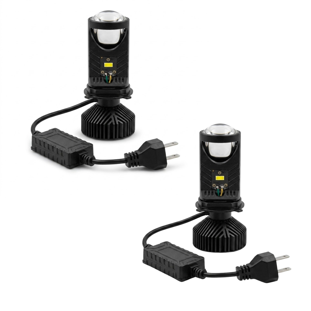 Par de Faros Led H4 Alta y Baja 8000LM con lupa