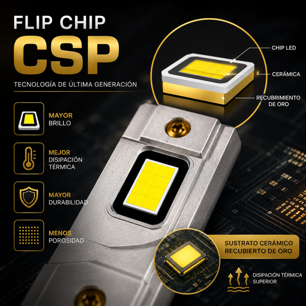 Kit Focos Led Planck Pk8 90w Con Chip De Oro Csp Canbus Ip65