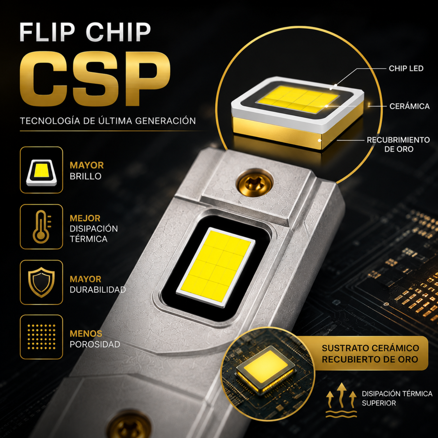 Kit Focos Led Planck Pk8 90w Con Chip De Oro Csp Canbus Ip65