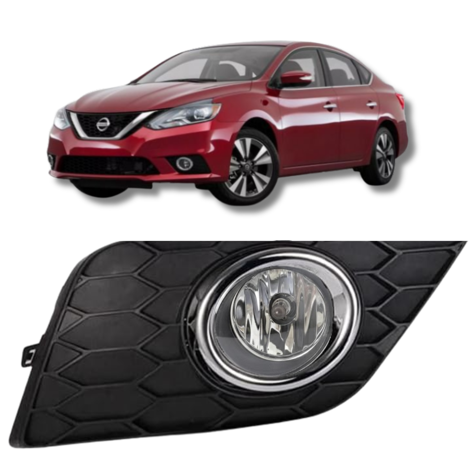 Kit de Faros Niebla Nissan Sentra 2017 A 2020 Con Focos Y Arnes