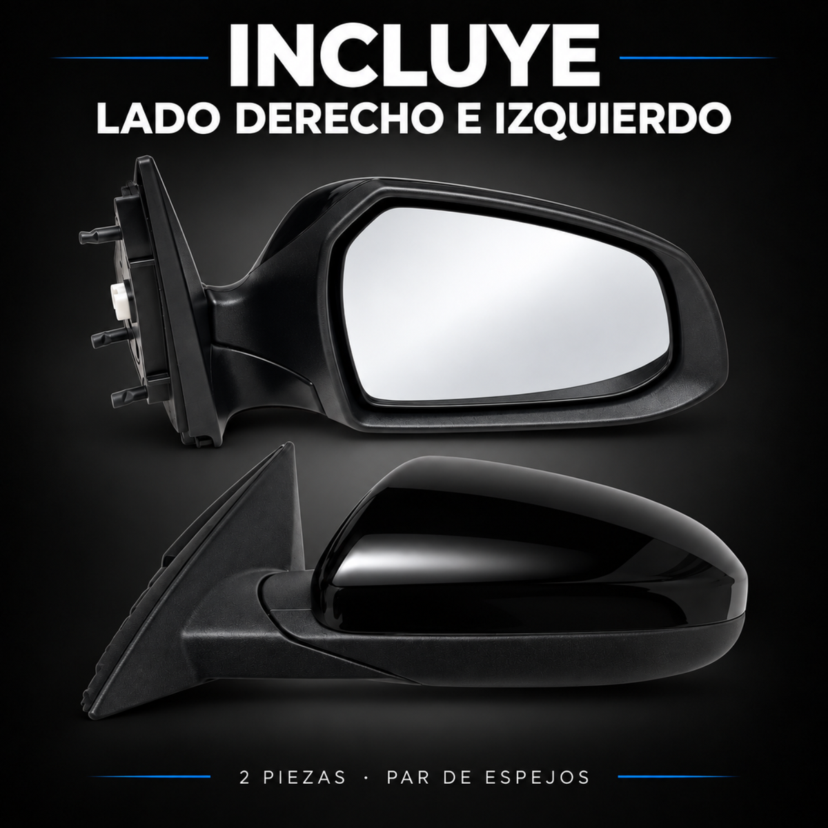 Par de Espejos Eléctricos para Hyundai Grand i10 2021 a 2025 de 3 Pines