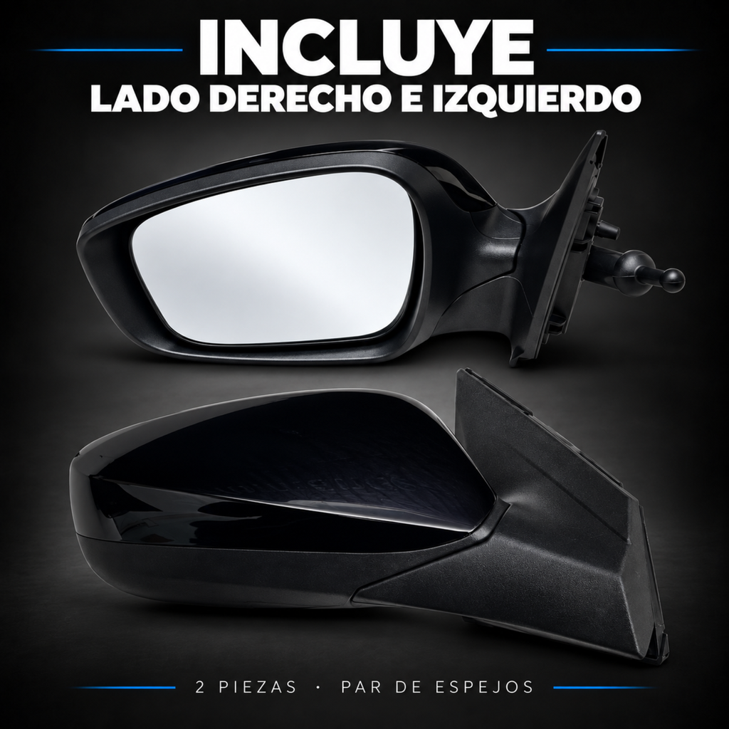 Par de Espejos Laterales Manuales para Dodge Attitude 2012 a 2014