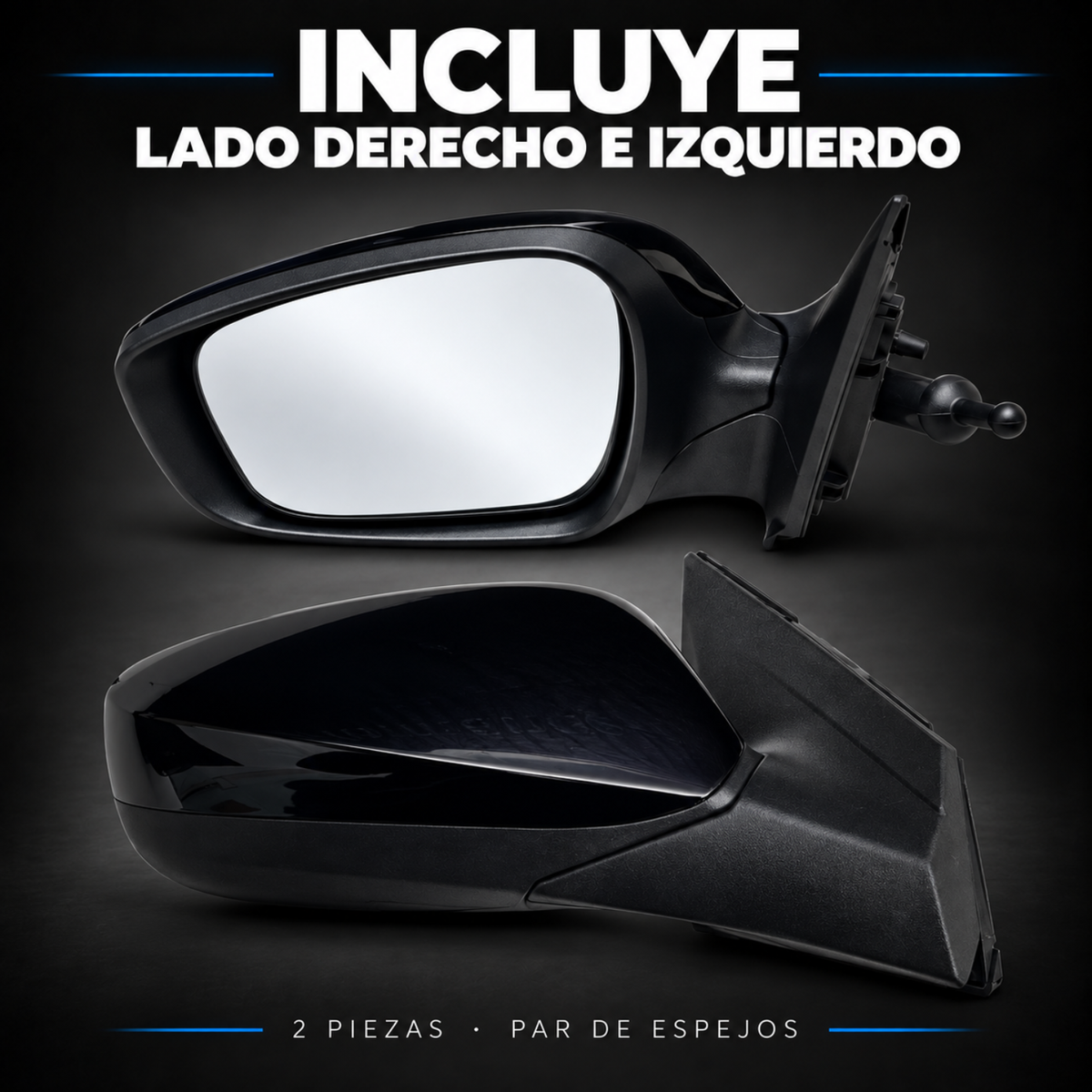 Par de Espejos Laterales Manuales para Dodge Attitude 2012 a 2014