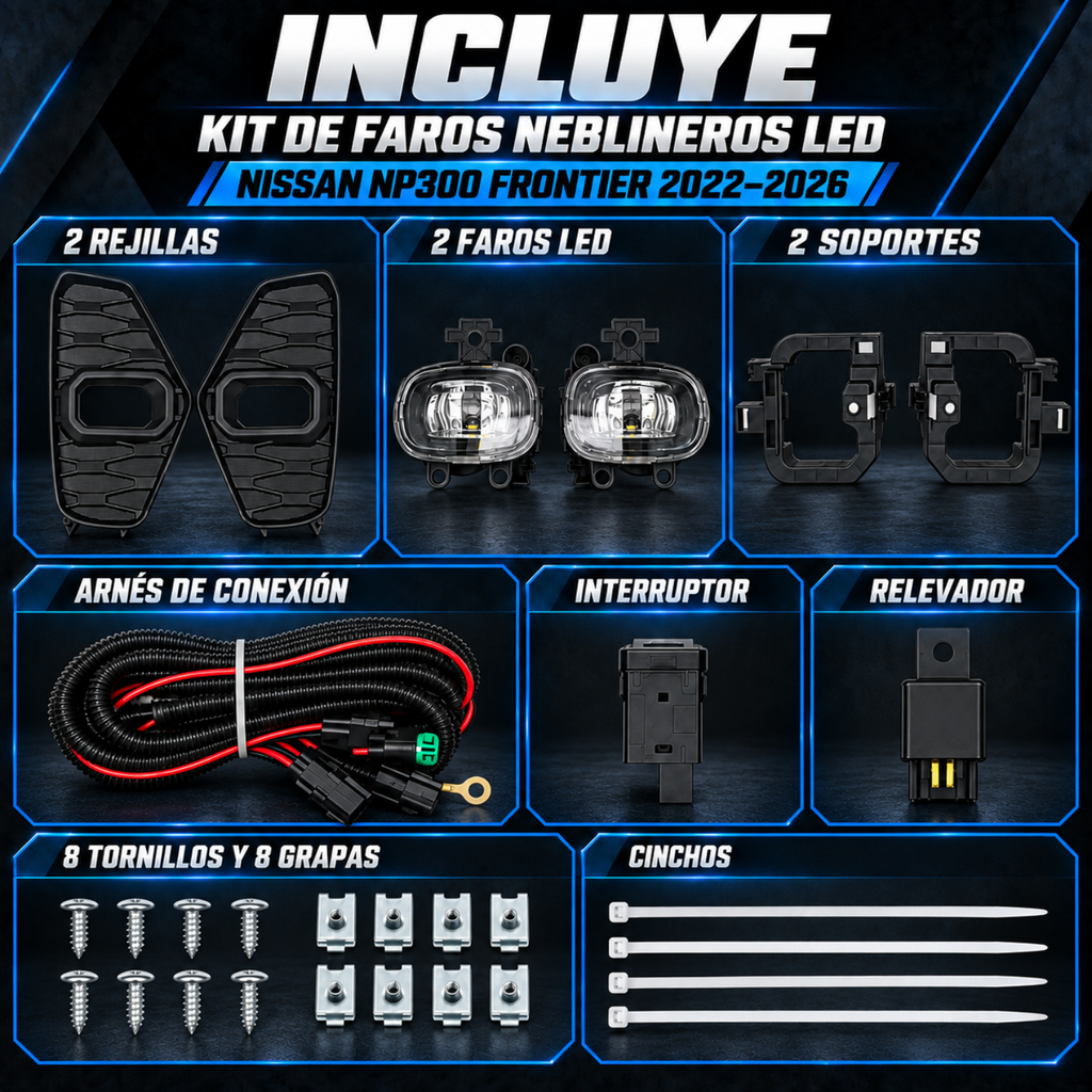 Kit de Faros de Niebla LED para NP300 Frontier 2022 a 2026