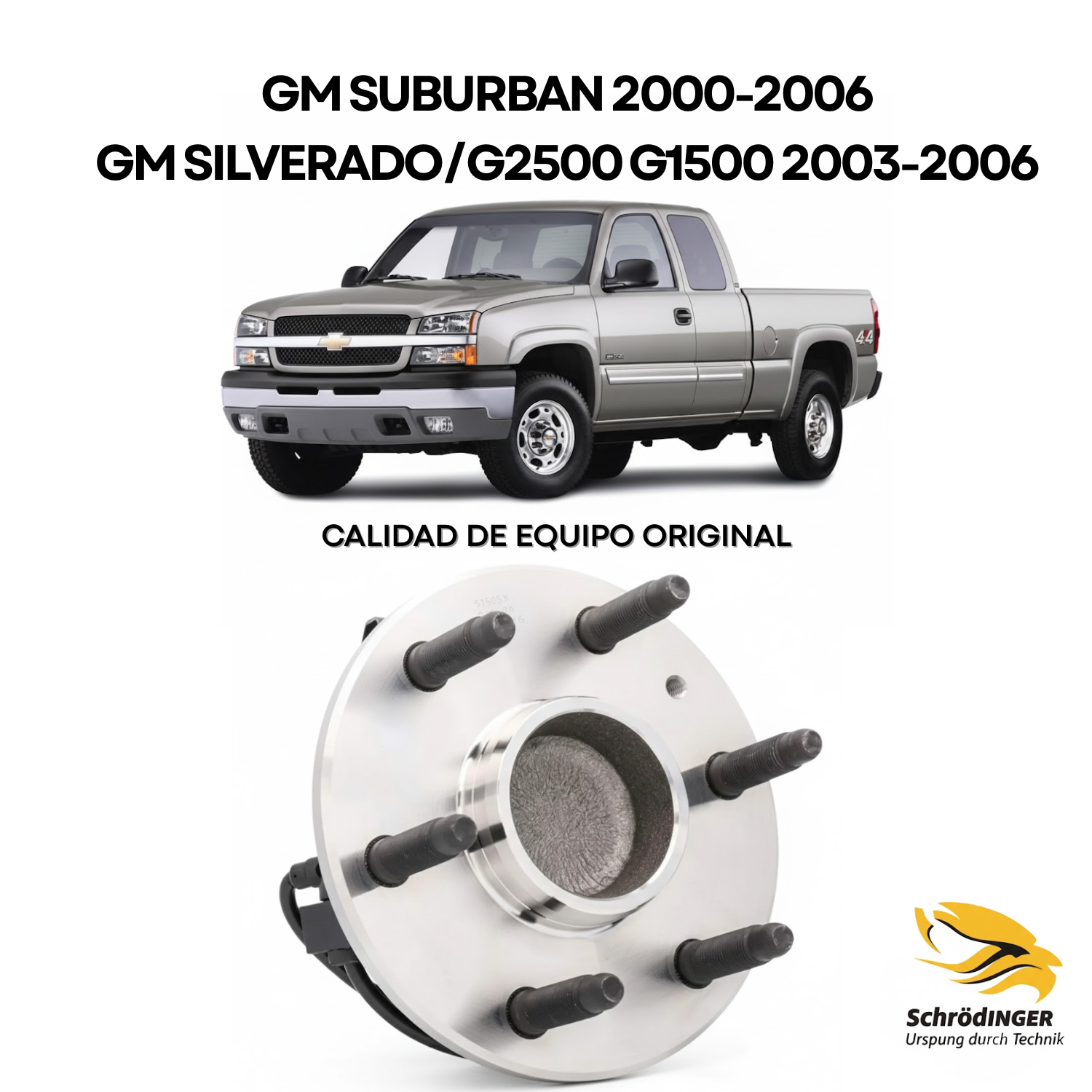 Maza Rueda Delantera Savana Sierra Silverado Suburban 1999 A 2014