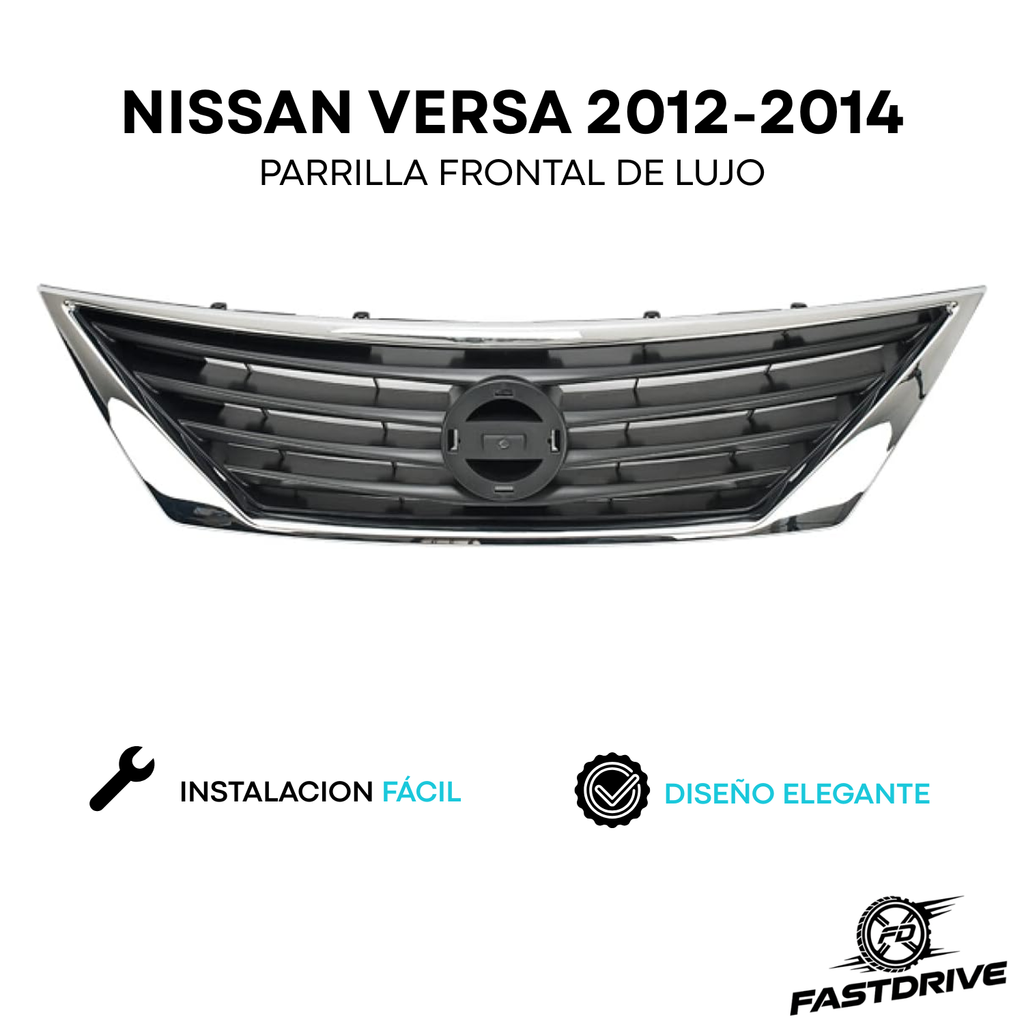 Parrilla Frontal Nissan Versa 2015 A 2019 Cromo Fastdrive