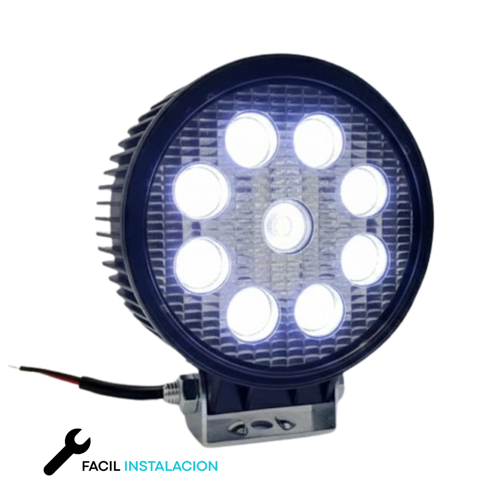 Par Faros Led Redondo 100% Aluminio Disipador Grueso
