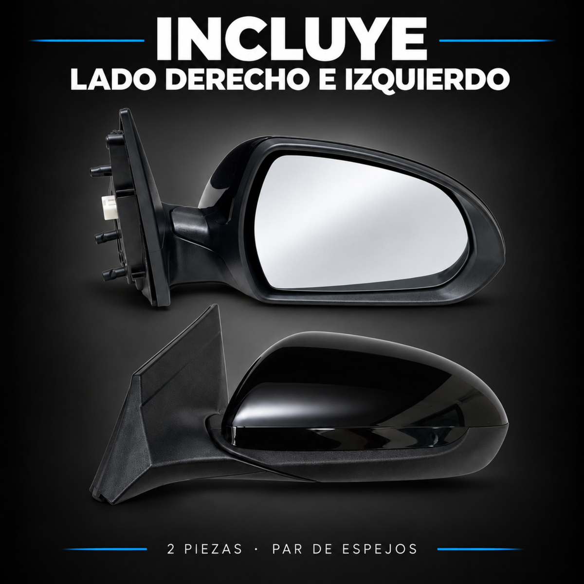 Par de Espejos Laterales Eléctricos para Hyundai Accent 2018 a 2022