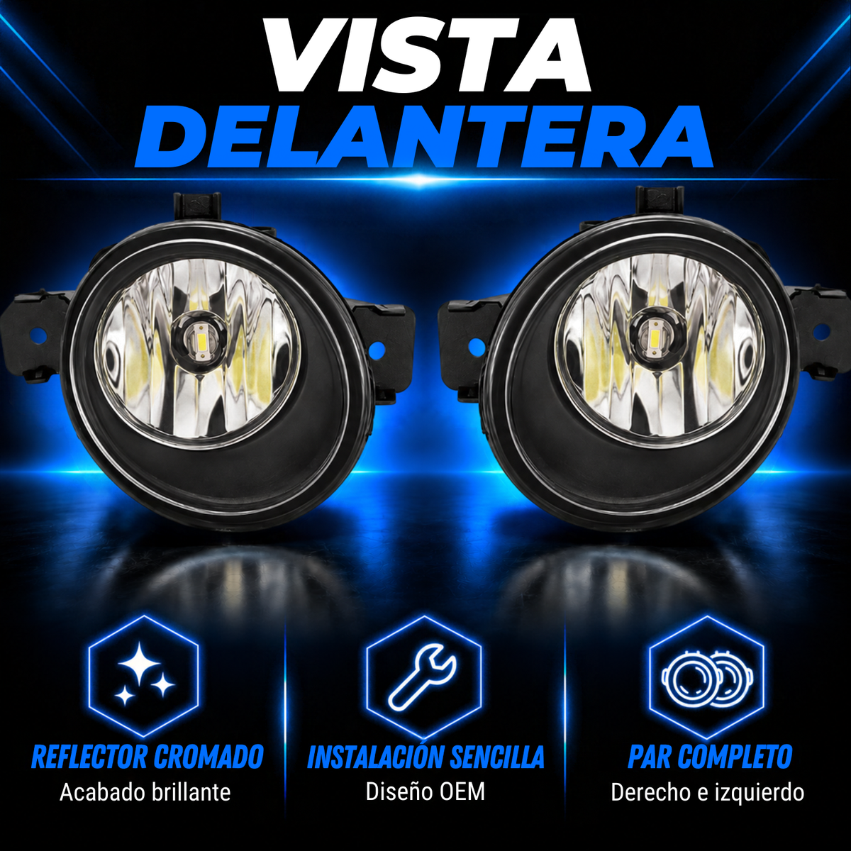 Par de Faros de Niebla LED para Nissan Platina 2002 a 2010
