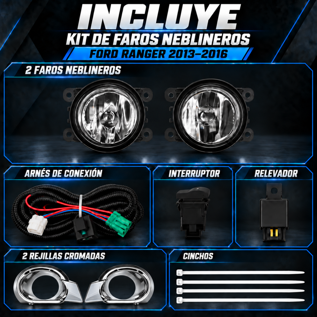 Kit de Faros de Niebla para Ranger 2013 a 2016