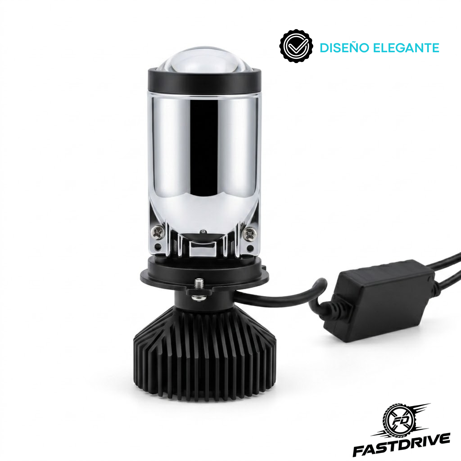 Par de Faros Led H4 Alta y Baja 8000LM con lupa