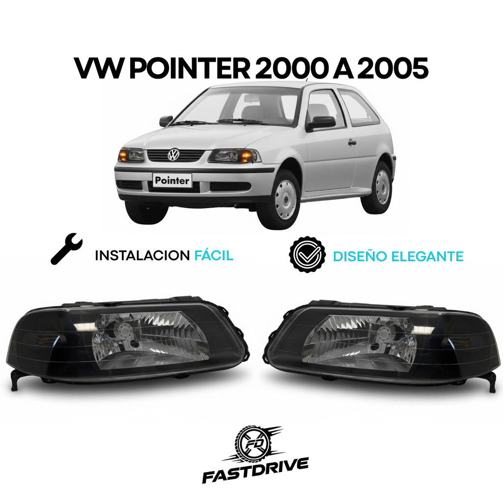 Par Faros Pointer 2000 A 2005 Fondo Negro Con foco Fastdrive