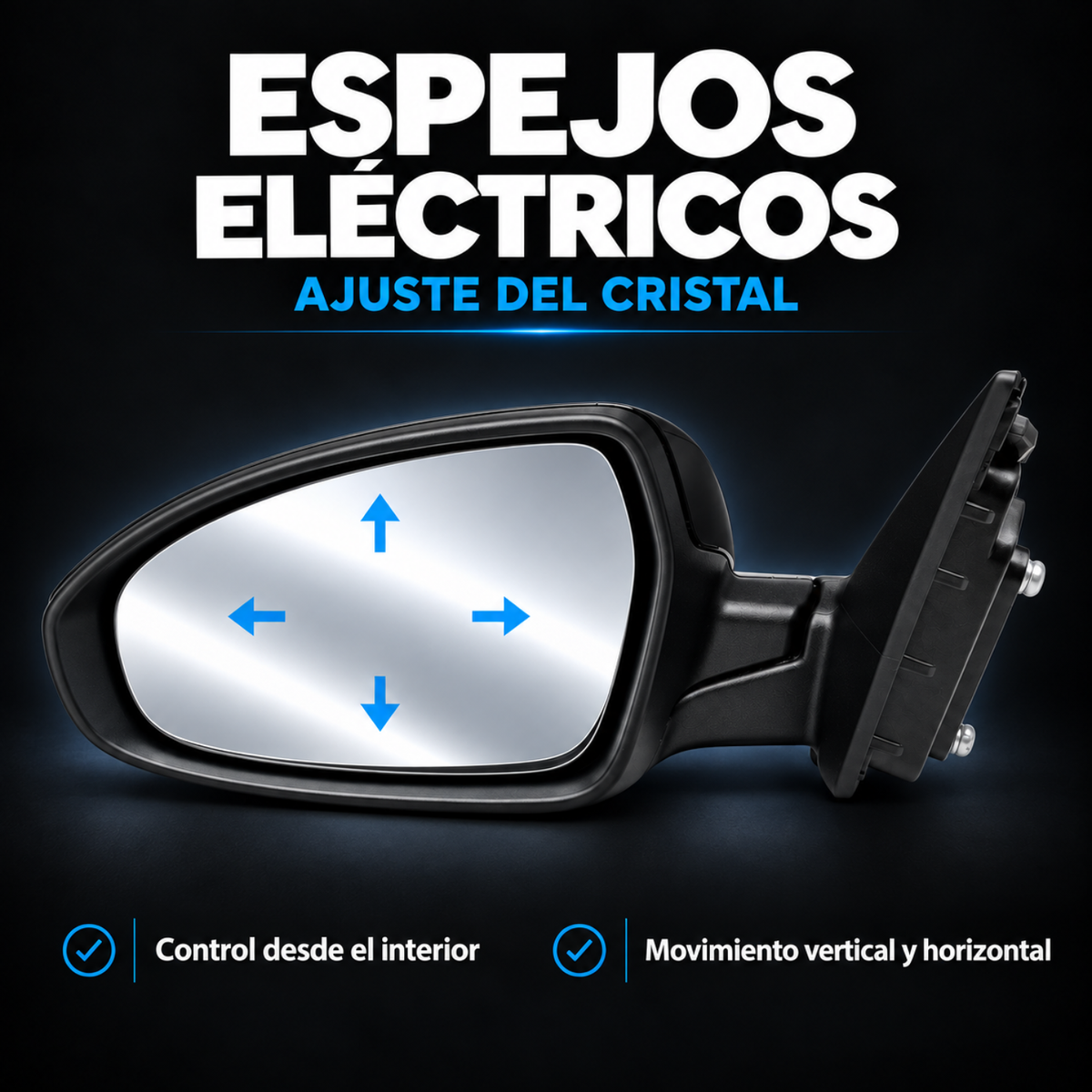Par de Espejos Eléctricos con Direccional para Kia Forte 2019 a 2024 de 8 Pines