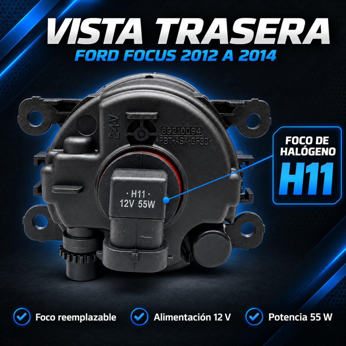 Kit de Faros de Niebla para Focus 2012 a 2014 Tipo Original