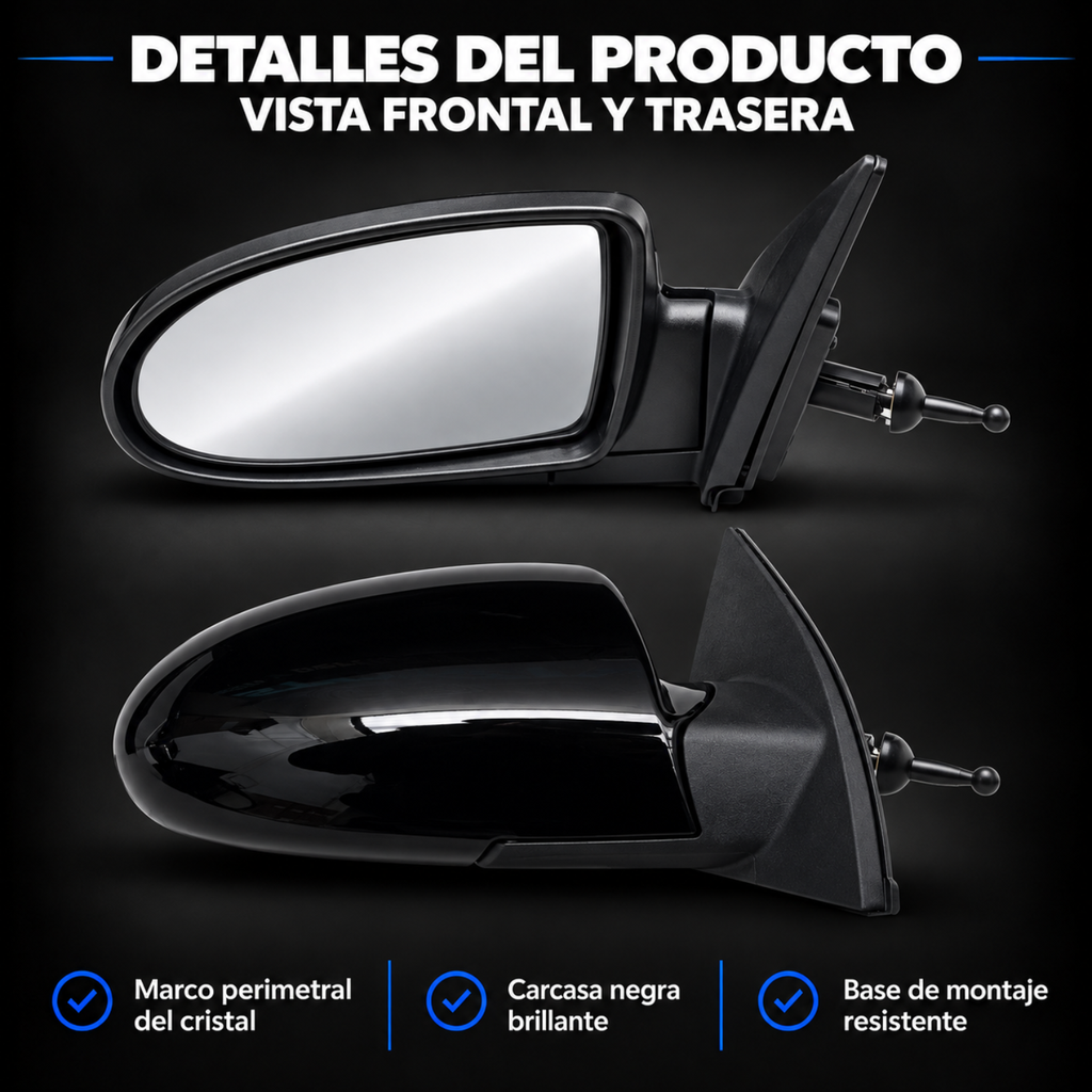 Par de Espejos Laterales Manuales para Dodge Attitude 2006 a 2011