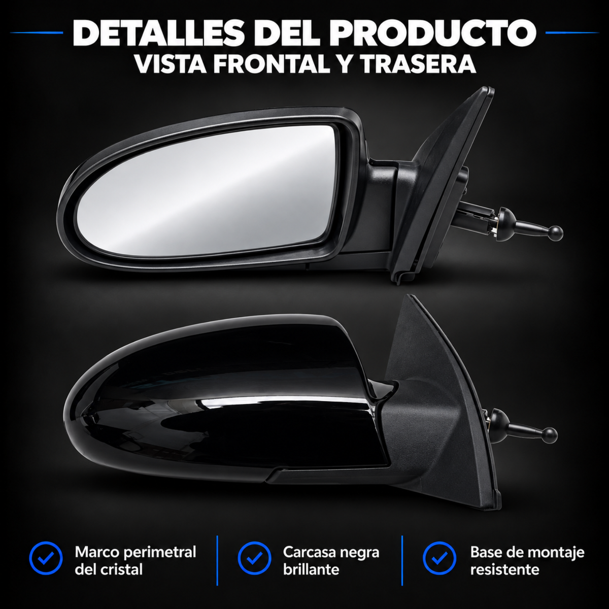 Par de Espejos Laterales Manuales para Dodge Attitude 2006 a 2011