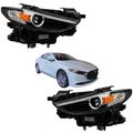 Par De Faros Mazda 3 2019 A 2025 Negro C/led C/lupa Ambar