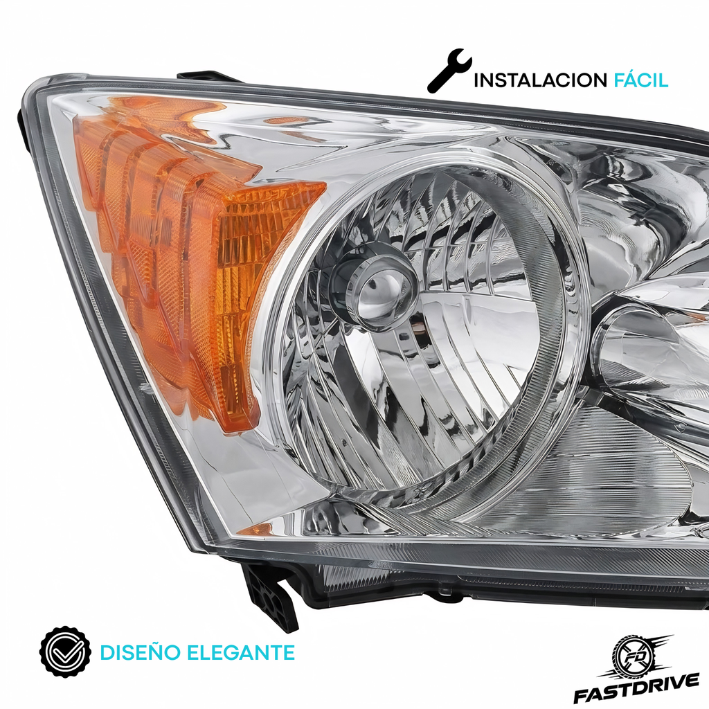 Par De Faros Para Honda Crv 2007 A 2011 Fondo Cromado