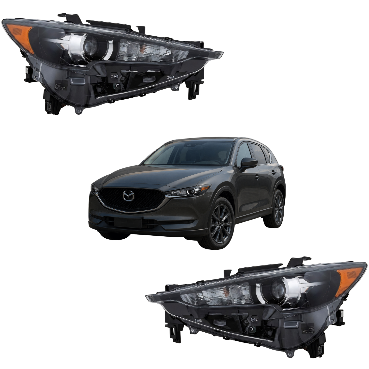 Par De Faros Led Mazda Cx5 Sport 2018 A 2021 Lupa Fondo negro