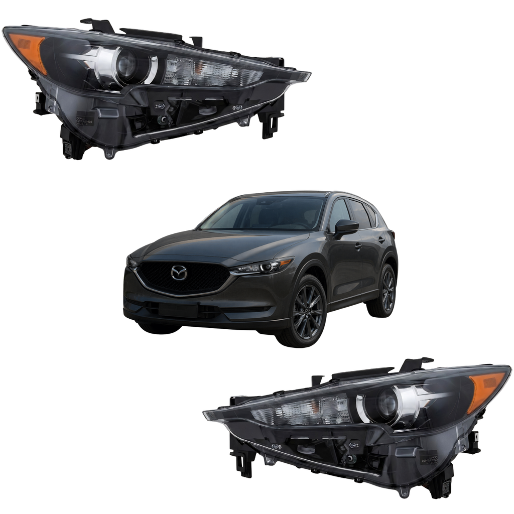 Par De Faros Para Mazda Cx5 2018 A 2021 Con Lupa Fondo negro