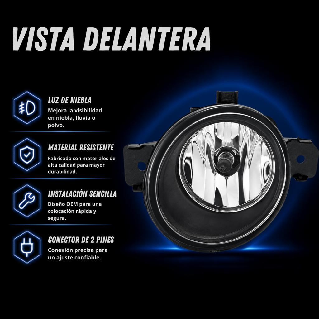 Par de Faros de Niebla para Versa 2012 a 2019 y Sentra 2013 a 2017