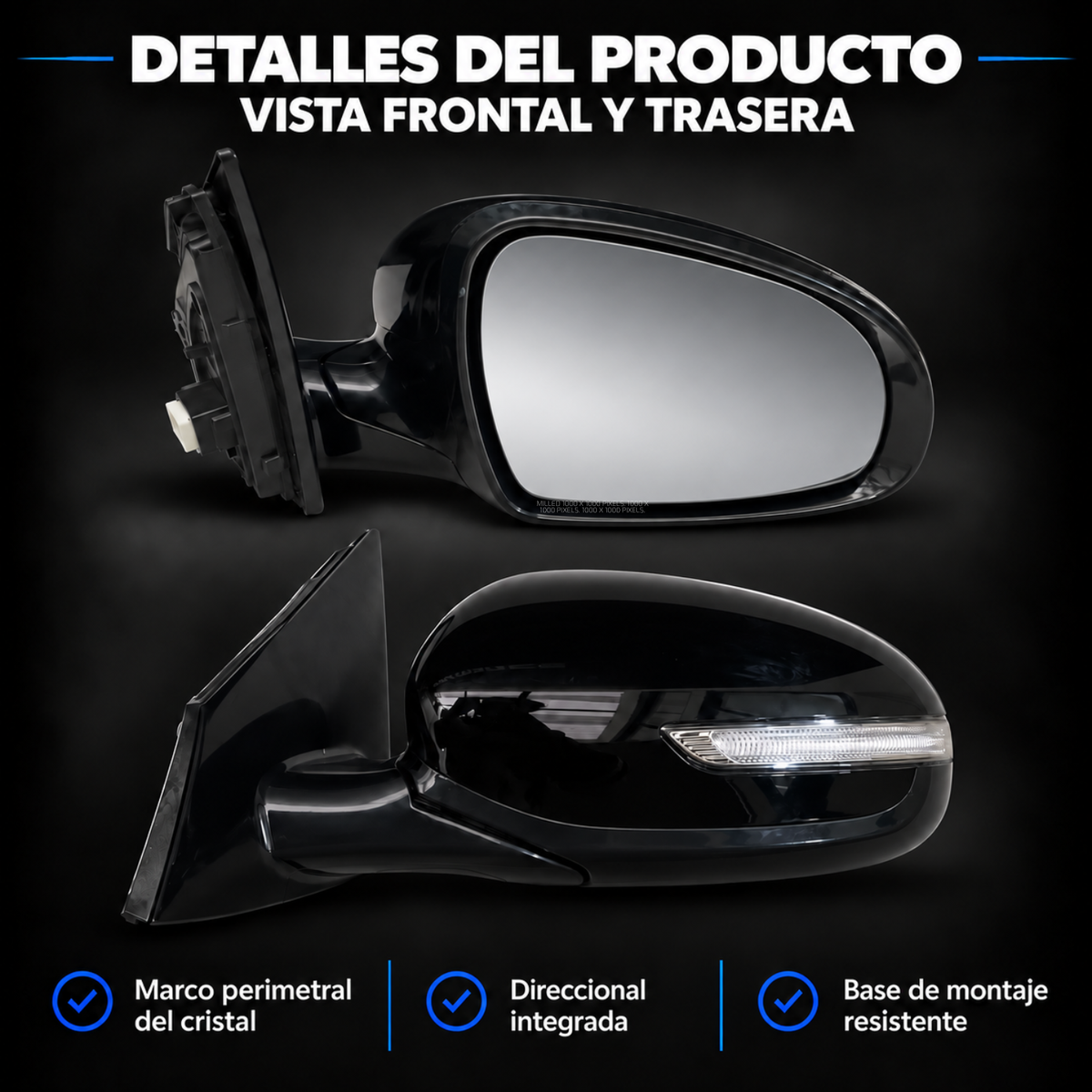 Par de Espejos Eléctricos con Direccional para Kia Sportage 2016 a 2022 de 6 Pines