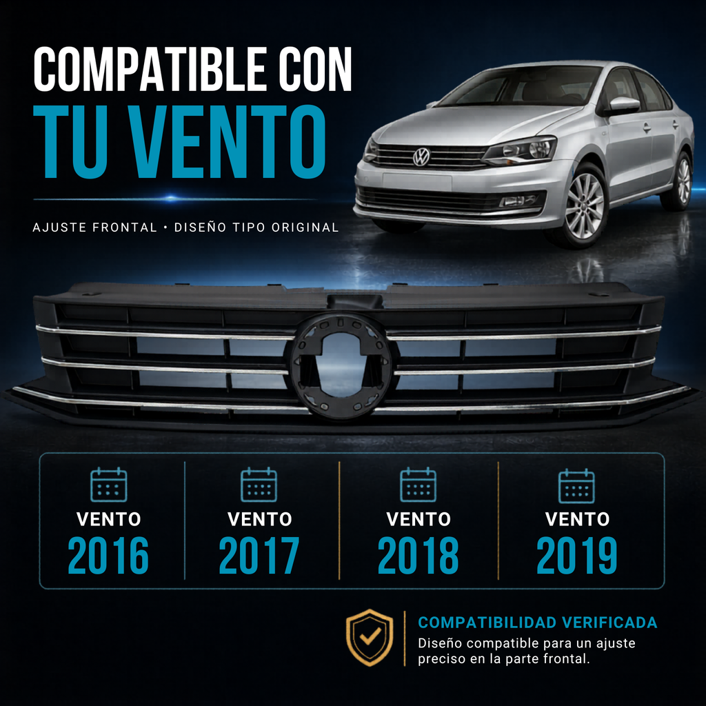 Parrilla Para Volkswagen Vento 2016 A 2019 Filo Cromado