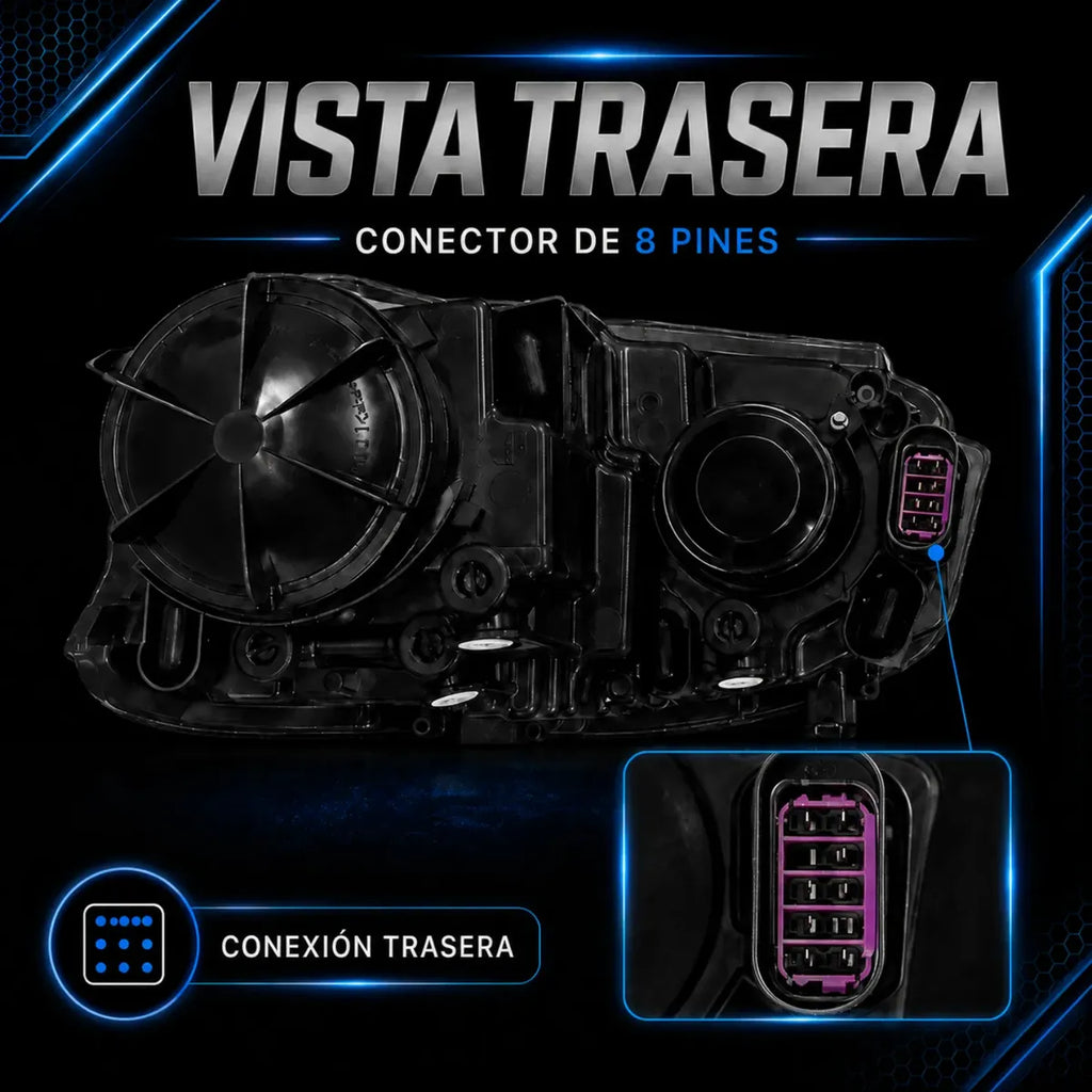 Faro Delantero Derecho Pasajero Vw Vento Con Motor 2016 2022