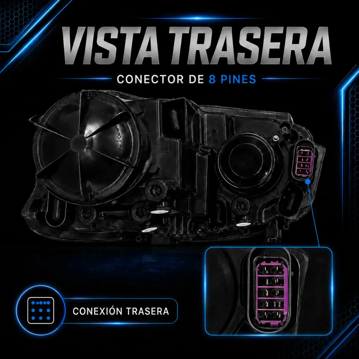 Faro Delantero Derecho Pasajero Vw Vento Con Motor 2016 2022